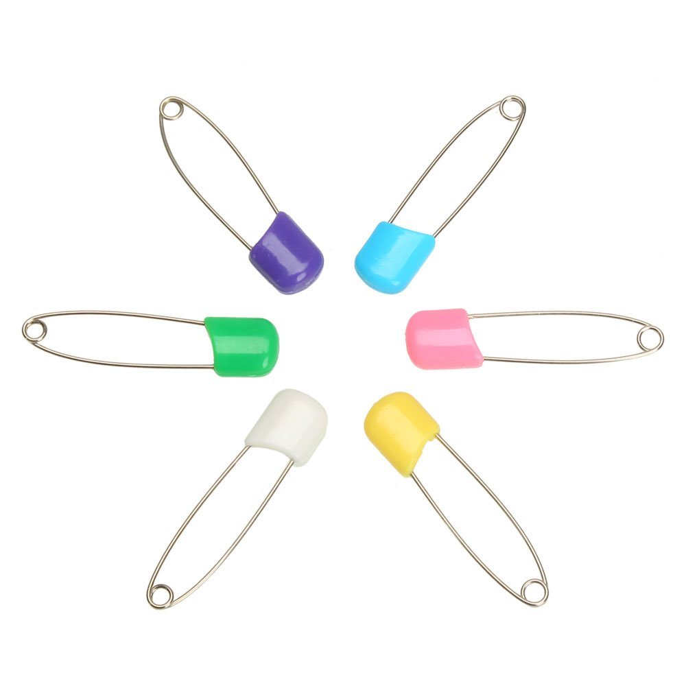 Infant Cloth Diaper Nappy Pins Safety Safe Hold Clip Locking Cloth Size